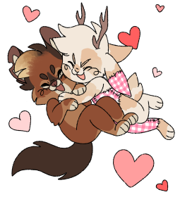 an anthro dhole and jackalope hugging